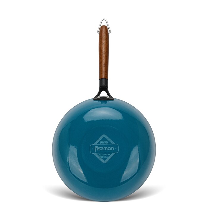 Пательня - вок Fissman SEAGREEN 28x8 см / 4 л з дере`яною ручкою (4012)