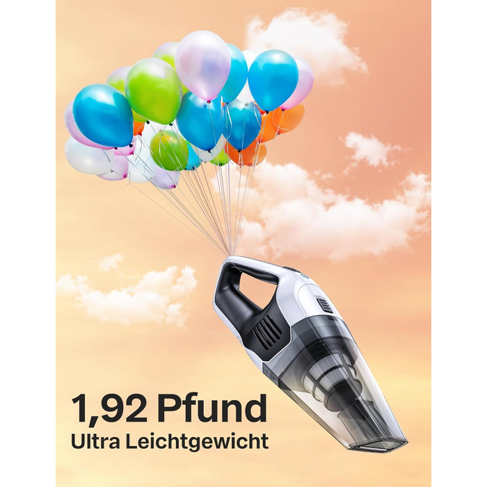 Портативний ручний пилосос, потужний 70 Вт білий Portutif