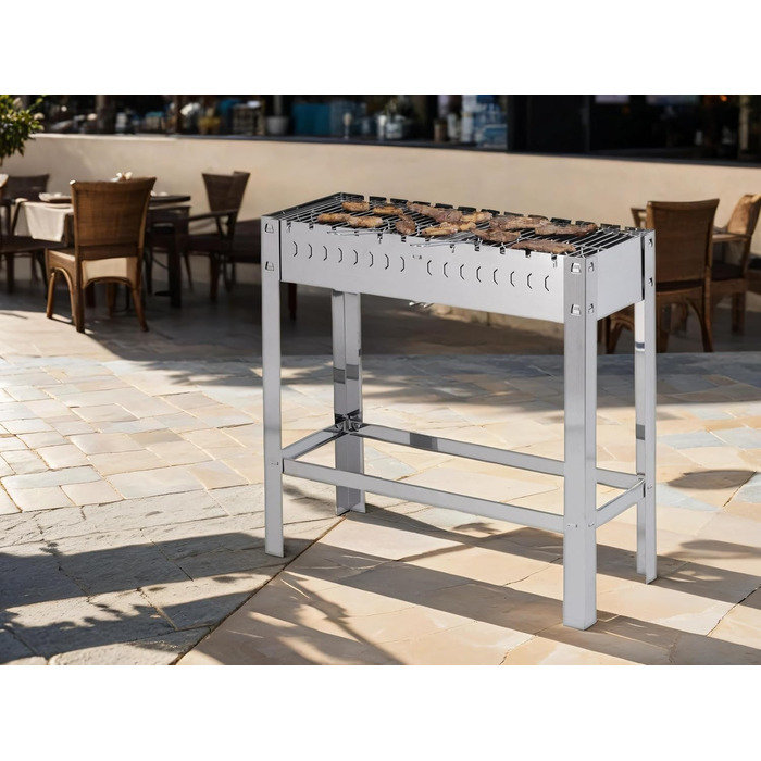Професійний портативний мангал з 12 шампурами 31 x 81 x 80 см METRO Professional