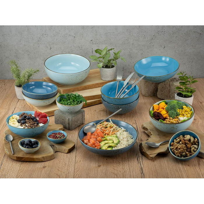 Набір керамічних мисок, 4 предмети, блакитний Aqua Nature Collection Creatable