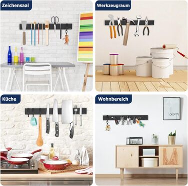 Магнітний тримач для ножів з 3 гачками 40 см Dmore