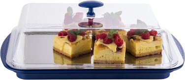 Предметів Високоякісний набір лотків, що складається з міцної оболонки, підноса з нержавіючої сталі, двох батарей охолодження та витяжки для зберігання продуктів, транспортування та перенесення вантажів із силікону, (синій), 6