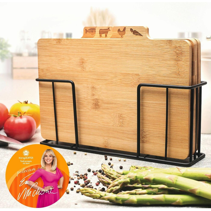 Набір із 4 дошок розділювальних з кедровою підставкою Tadar