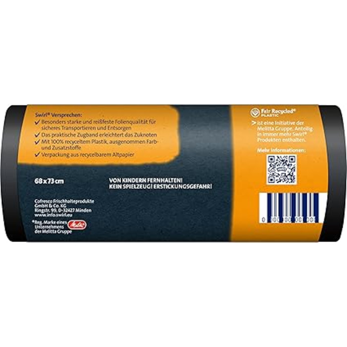 Мішки для сміття 60 л, 3 x 12 мішків Swirl