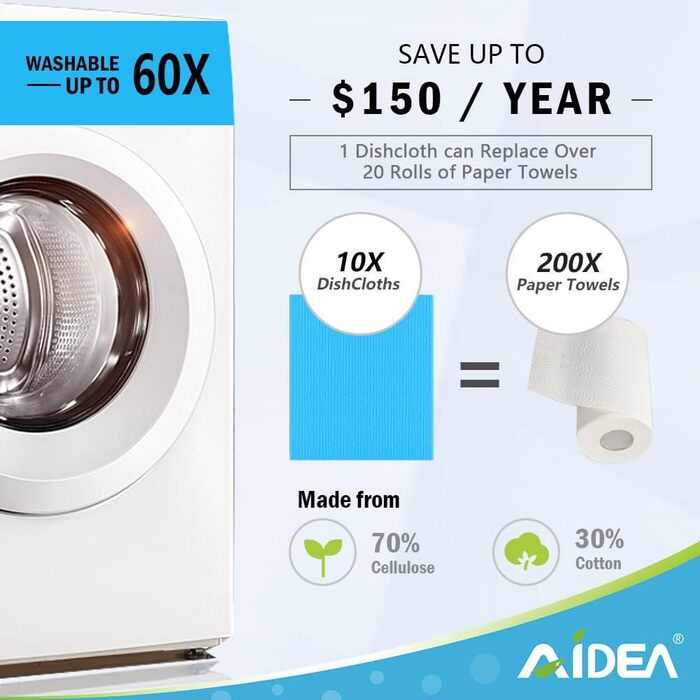 Серветки для прибирання кухні 10 шт 17,8 х 15,2 см AIDEA