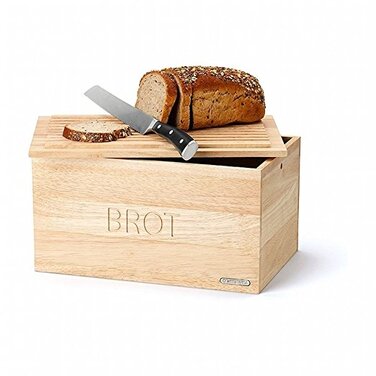 Хлібниця з кришкою, каучукове дерево 34,5 x 23 см Continenta