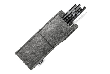 Набор трубочек для коктейля 18 см, черные, 4 предмета в чехле Future Gefu