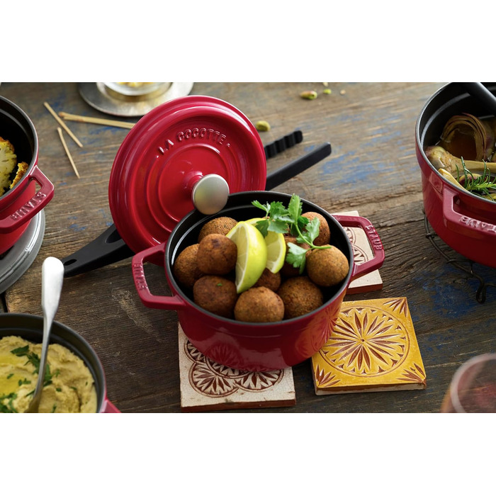 Кокот круглый 20 см, вишневый Staub