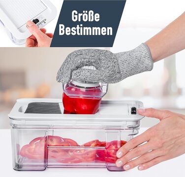 Овочерізка мандоліна, овочерізка, нарізка для огірків, нарізка для цибулі, картоплерізка, фрукторізка, терка для овочів та сиру, різак для жульєну (все в 1, білий)