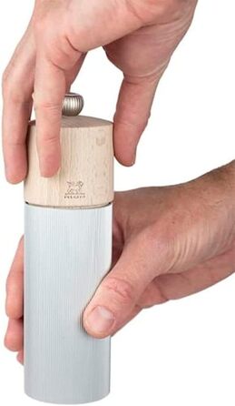 Перцева лінія 12 см Чорний перець - Класичне регулювання помелу - Алюміній і дерево з ущільненням PEFC - Карбонові кольори (один розмір, натуральні кольори - 18 см)