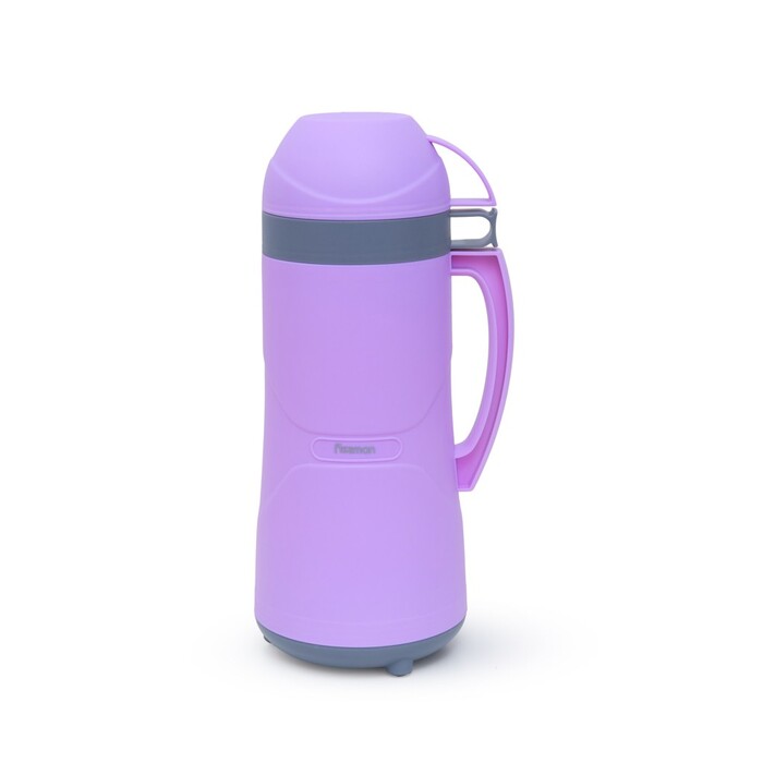 Термос Fissman 1800 мл, колір фіолетовий пластиковий корпус зі скляною колбою (19852)