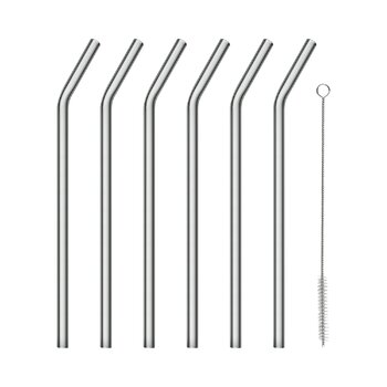 Набір скляних соломинок для пиття зі щіткою 23 см, 7 предметів сірий Sala Blomus