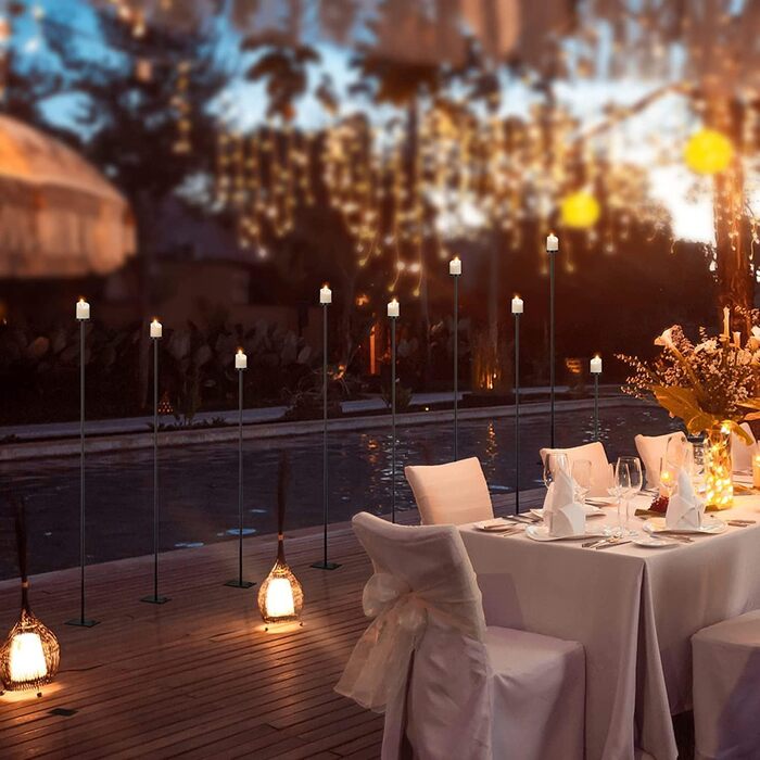 Чорний залізний 9-ручний свічник LANLONG