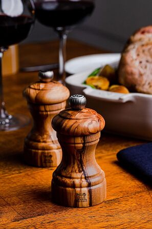 Набір млинів Peugeot Bistro Перець/Сіль, Класичне регулювання помелу, Висота 10 см, Дерево, 2/24291 (Оливкове дерево)