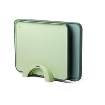 Набір з 2-х обробних дощок 38 х 28 см на підставці Fissman