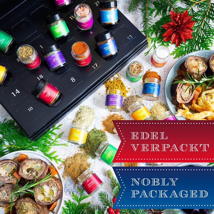 Набір із 24 спецій в подарунковій упаковці у вигляді адвент-календаря Hallingers