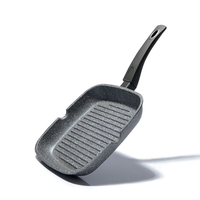 Квадратна сковорідка-гриль Fissman GREY STONE 24x4 см (4977)