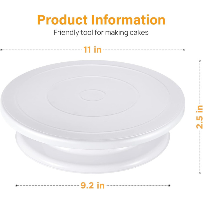 Обертова підставка для торта 28 см біла Comforty
