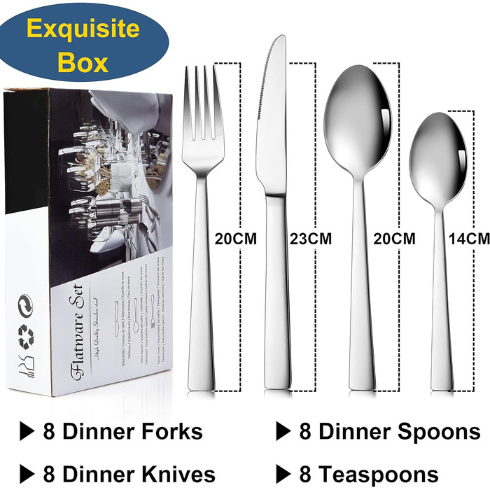 Набір столових приладів з 32 предметів на 8 осіб Herogo