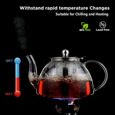 Чайник 1300 мл з ситечком з нержавіючої сталі Ehugos