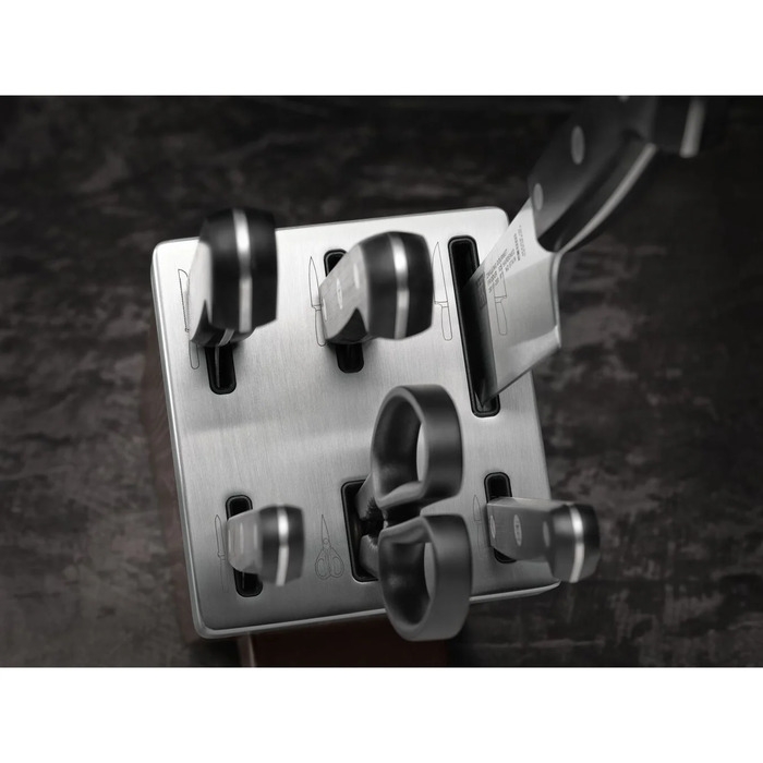 Набір з 5 ножів з ножицями та заточуючим блоком коричневий Gourmet Zwilling