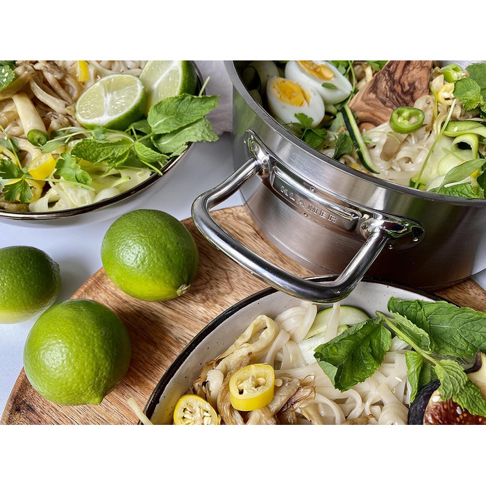 Набір каструль з нержавіючої сталі зі скляними кришками, 4 предмети Klamer