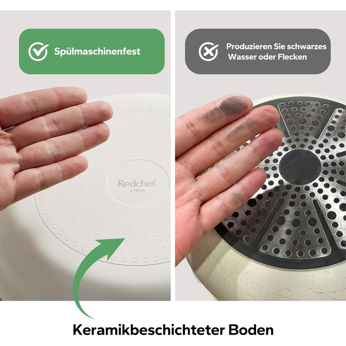 Набір керамічних індукційних сковорідок 20/24/28 см Redchef