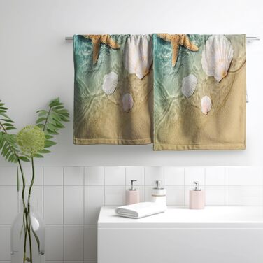 Різдвяні кухонні рушники Kwlegh, рушник для рук, різдвяна ялинка, цукерка-тростина, сніжинка, рушник для пальців, набір з 2 шт. , милий чоловічий рушник для ванни, високопоглинаючі рушники, 36 x (мушлі морських зірок)