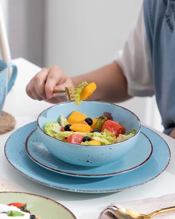 Комбінований сервіз vancasso, набір посуду Navia з кераміки, обідній сервіз із 32 предметів, вінтажний зовнішній вигляд, дизайн природи (набір із 48 предметів, Navia-14)