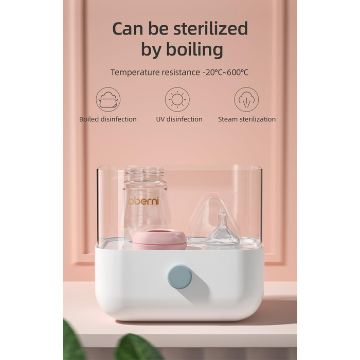 Скляні дитячі пляшечки Oberni з силіконовою соскою, розмір 1, пляшечка з широким горлом для молока, дитяча пляшечка з антиколіковим клапаном для новонароджених від 0 місяців, 150 мл, сині, (рожевий/)