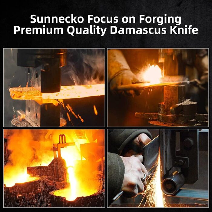 Дамаський ніж Sunnecko 20 см Кухонний ніж шеф-кухаря - гострий ніж з дамаської сталі, кухонний ніж з ергономічною ручкою