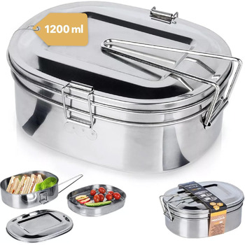 Ланч-бокс 1,2 л металевий із подвійною кришкою Tool & Tree