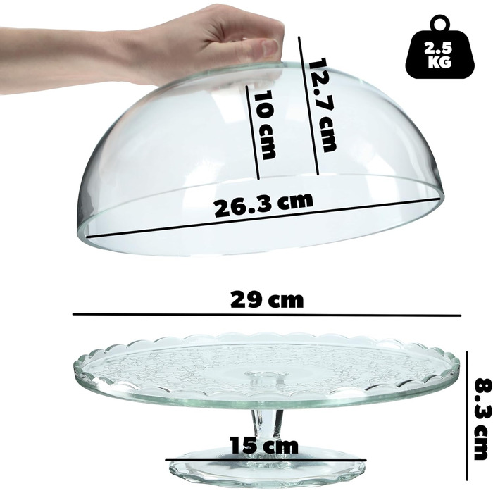 Підставка для торта з кришкою 29 см KADAX