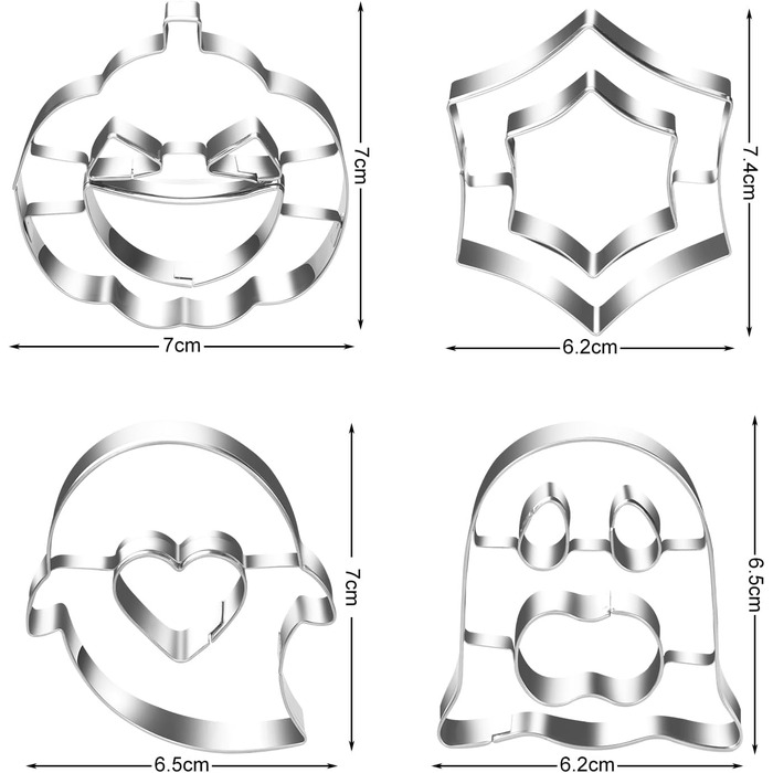 Різдвяні формочки для печива, набір формочок для печива гном Санта Клаус, формочка для печива з нержавіючої сталі у формі лося, формочка для печива з 4 головами лося, подарункові формочки для печива для випікання помадних тортів (барвиста тема A1)
