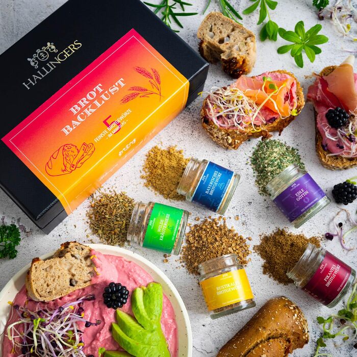 Класичний набір спецій Hallingers - 1 - Подарунковий набір спецій ручної роботи, 12 спецій з усього світу (Набір) - Літній подарунок та ідеальний подарунок для барбекю Подарунок для нової домівки &quotВітання та дружба&quot Класичні спеції., 12 спецій (73