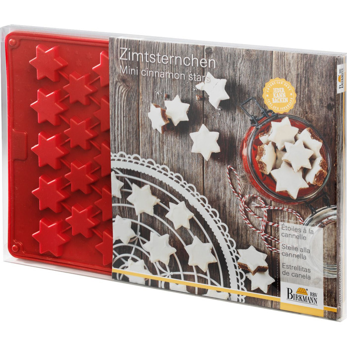 Форма для випічки у вигляді зірочок, 26 x 38 х 1,1 см, червона, RBV Birkmann