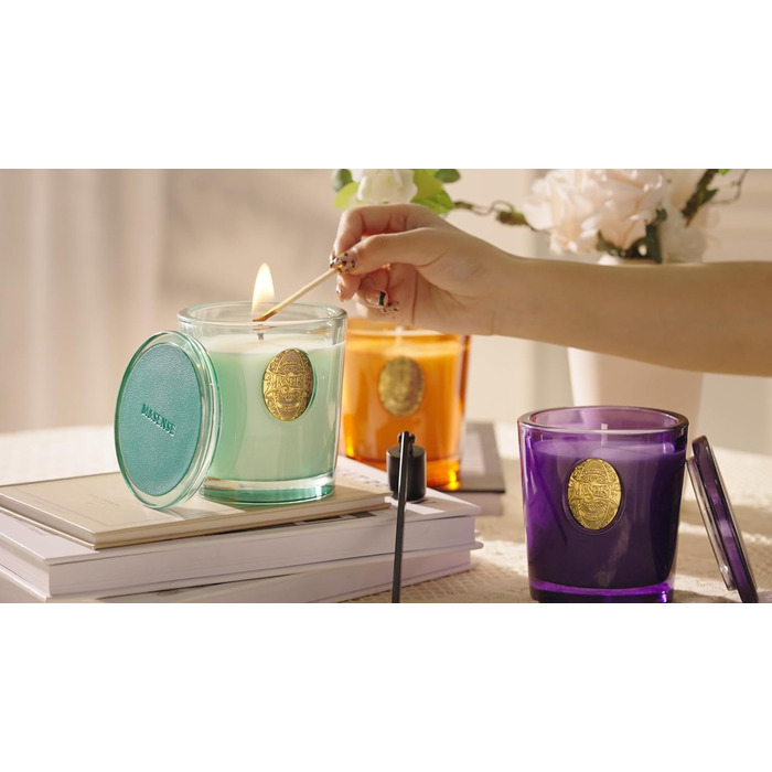 Ароматна свічка M&SENSE Лісова хатина, ароматичні свічки у склянці, натуральна соєва свічка, час горіння 55 годин, подарункові свічки для жінок та чоловіків, подарункова свічка (ягідний насичений, 260 г)