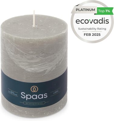 Свічка Spaas Rustical Pillar, 100/130 мм, 95 год, чорна (світло-сіра)