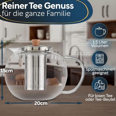 Заварювальний чайник із вставкою сітчастого фільтра – 1,5 літра CLIDOR