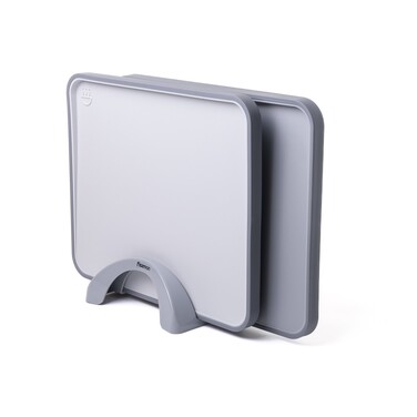 Набір з 2-х обробних дощок Fissman 34х28 см, колір СІРИЙ пластик, ТПР (8057)