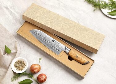 Нож сантоку 18,2 см, дамасская сталь Lan XINZUO