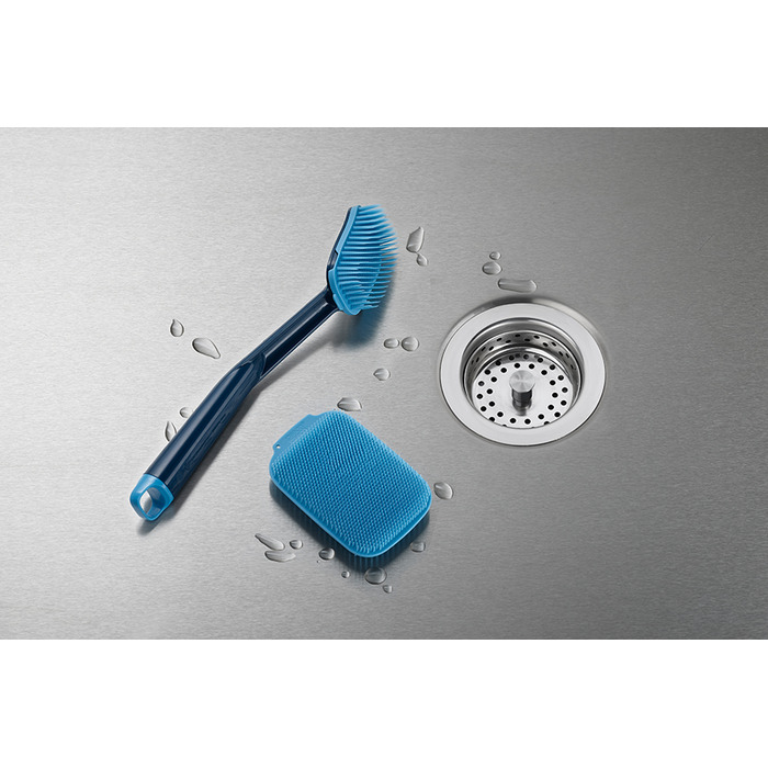 Щітка з ручкою і скрубер, 2 предмета, синя CleanTech Joseph Joseph