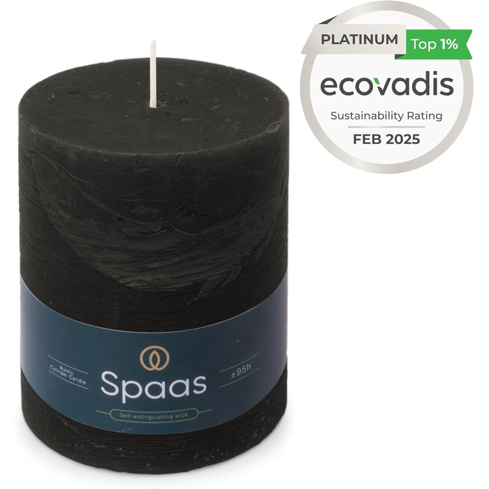 Свічка, чорна Spaas Rustical Pillar,