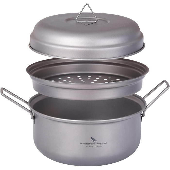 Кемпінг титановий горщик 1800 мл iBasingo