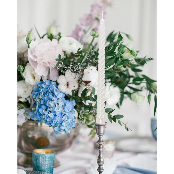 Набір з 4 конічних спіральних свічок 2 х 25,5 см, білий Alederways