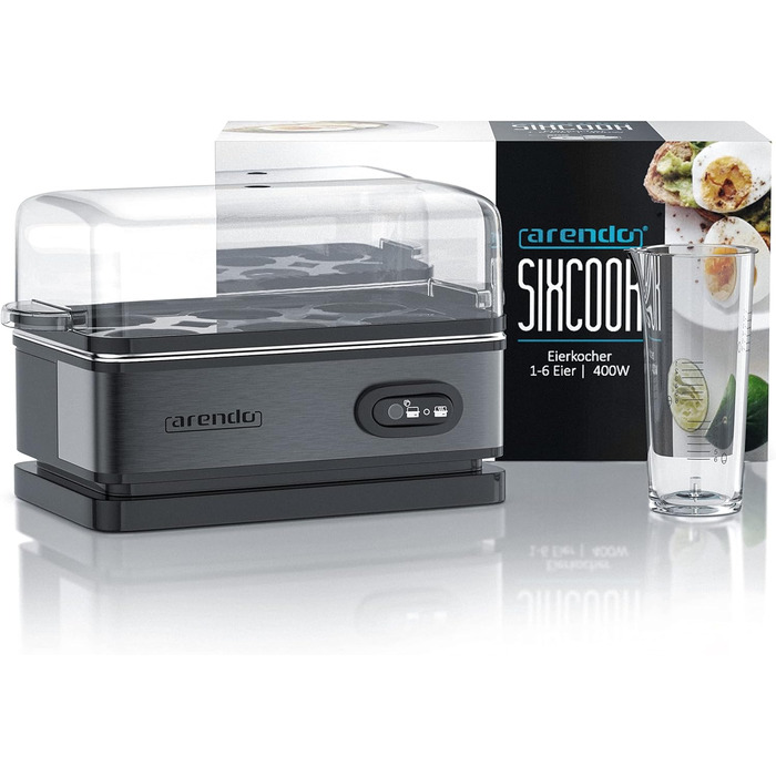 Яйцеварка на 6 яєць, 400 Вт сіра Sixcook Arendo