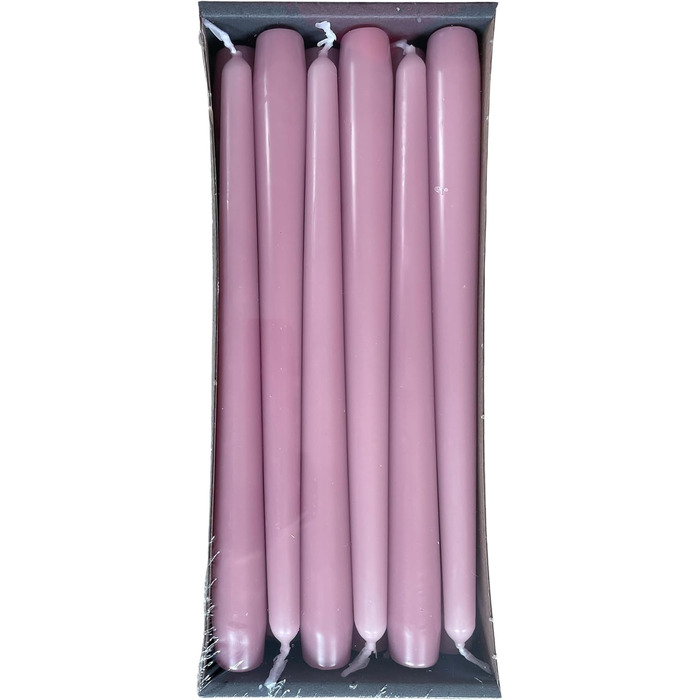 Конічних свічок 2.3 x сертифіковані RAL, без протікання та диму, час горіння приблизно 8 годин прикраса столу та свічник (25 см, бузковий), 12