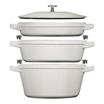 Набір кухонного посуду 3 предмети, білий Staub