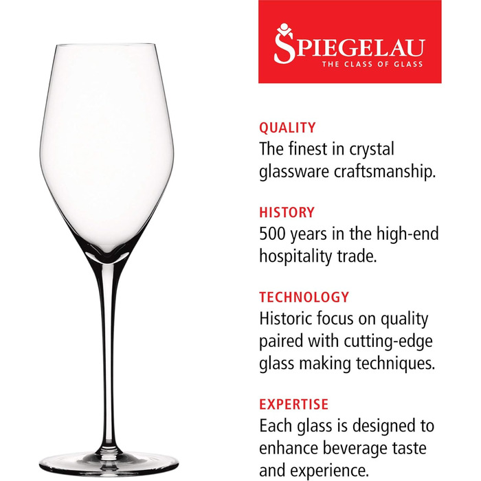 Набор из 4 бокалов, хрустальное стекло, 360 мл, специальные бокалы, 4390179 (Prosecco)