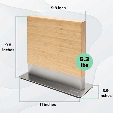 Блок ножів Coninx магнітний двосторонній Тримач для ножів магнітний без ножа Тримач для кухонних ножів із сильним магнітом Магнітна дошка для ножів з обох сторін Нековзний Волоський горіх (бамбук)